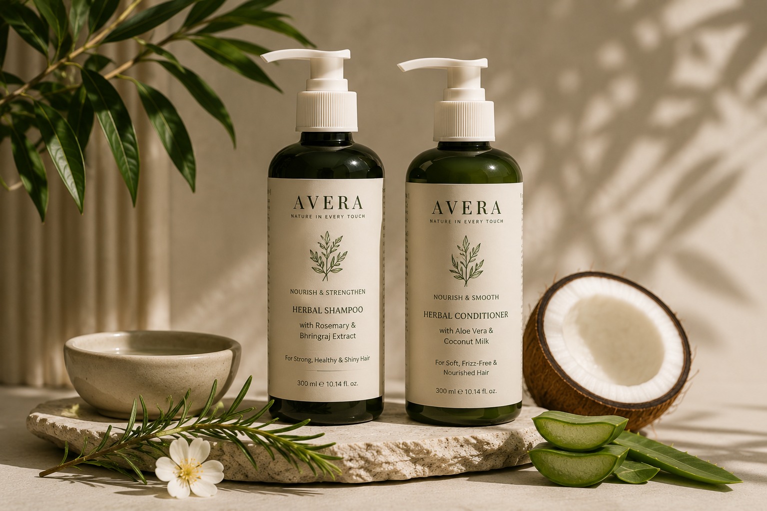 Grouped Avera haircare products